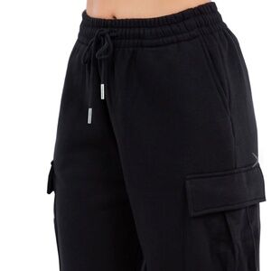 WOMEN'S ESSENTIAL HIGH WAIST WIDE FIT CARGO SWEAT PANTS